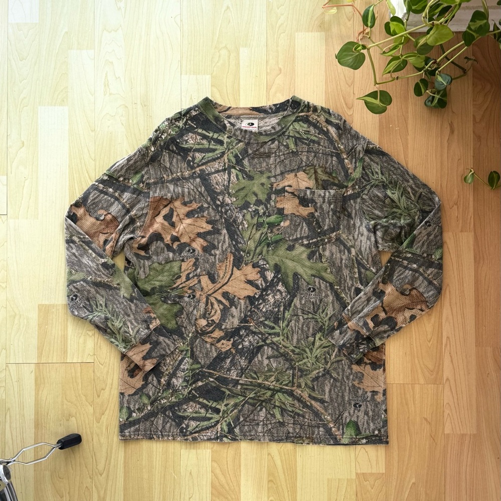 Vintage Camouflage Long Sleeve Men's Mesh Shirt